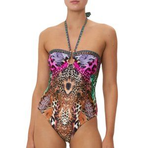 Camilla 'Surrealist Suspension' One-Piece Bandeau Swimsuit, Multicolor.